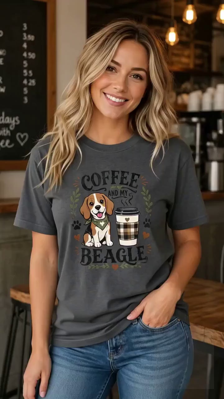 Coffee And My Beagle T-Shirt | Beagle Dog Lover Coffee Tee