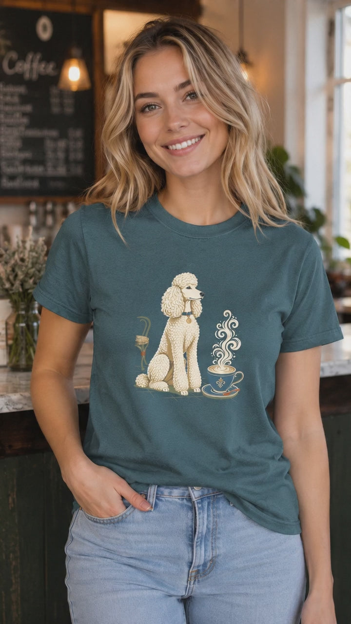 Poodle Foam Trim Cappuccino T-Shirt | Poodle Coffee Tee