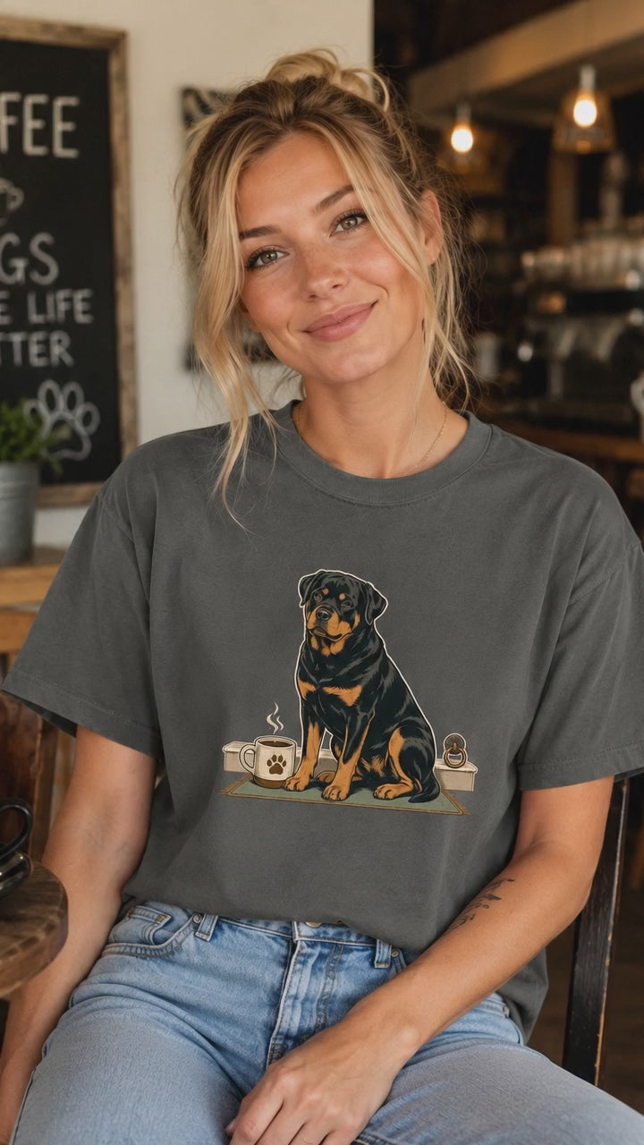 Rottweiler Heavy Roast Guardian Blend T-Shirt | Rottie Coffee Tee