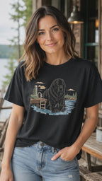 Newfoundland Lake Morning T-Shirt | Newfoundland Dog Tee