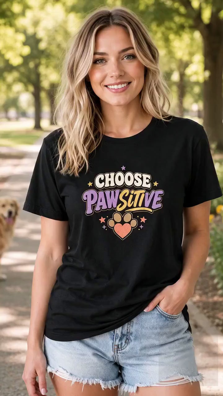 Choose Pawsitive T-Shirt | Dog Lover Good Vibes Tee