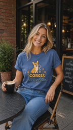 Corgis And Cappuccinos T-Shirt | Corgi Coffee Lover Tee