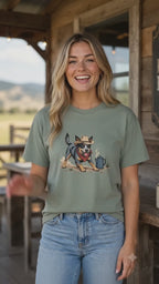Rowdy Before Coffee T-Shirt | Funny Dog Coffee Lover Tee
