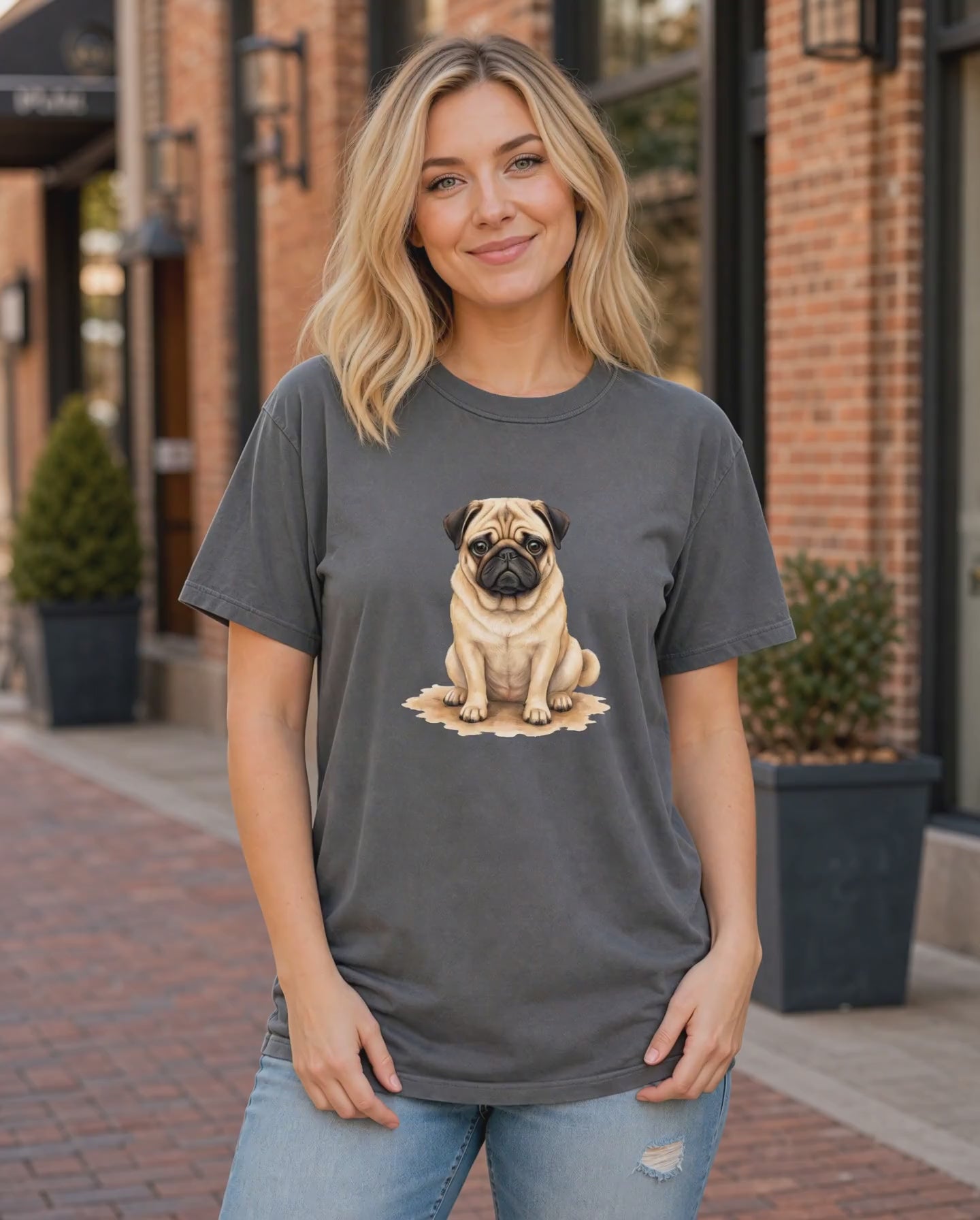 Pug Serious Face T-Shirt | Funny Pug Dog Lover Tee