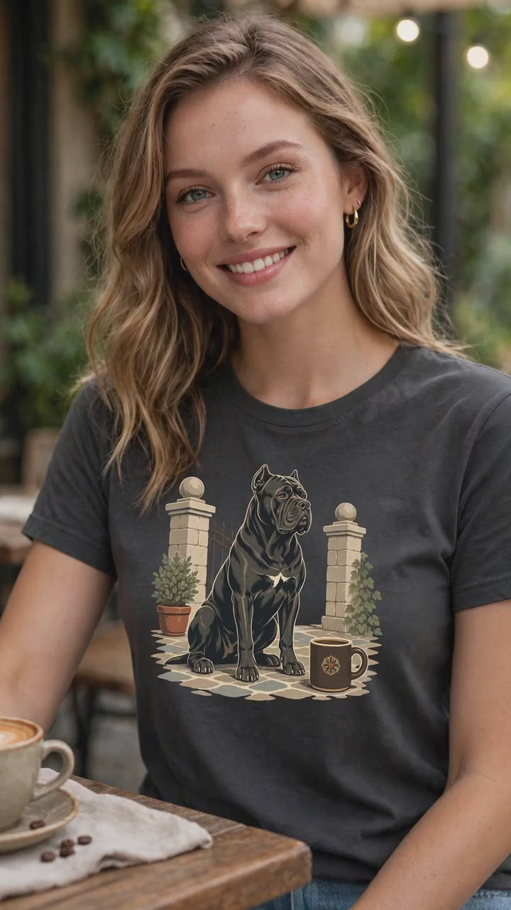 Cane Corso Courtyard Dark Roast T-Shirt | Cane Corso Coffee Tee