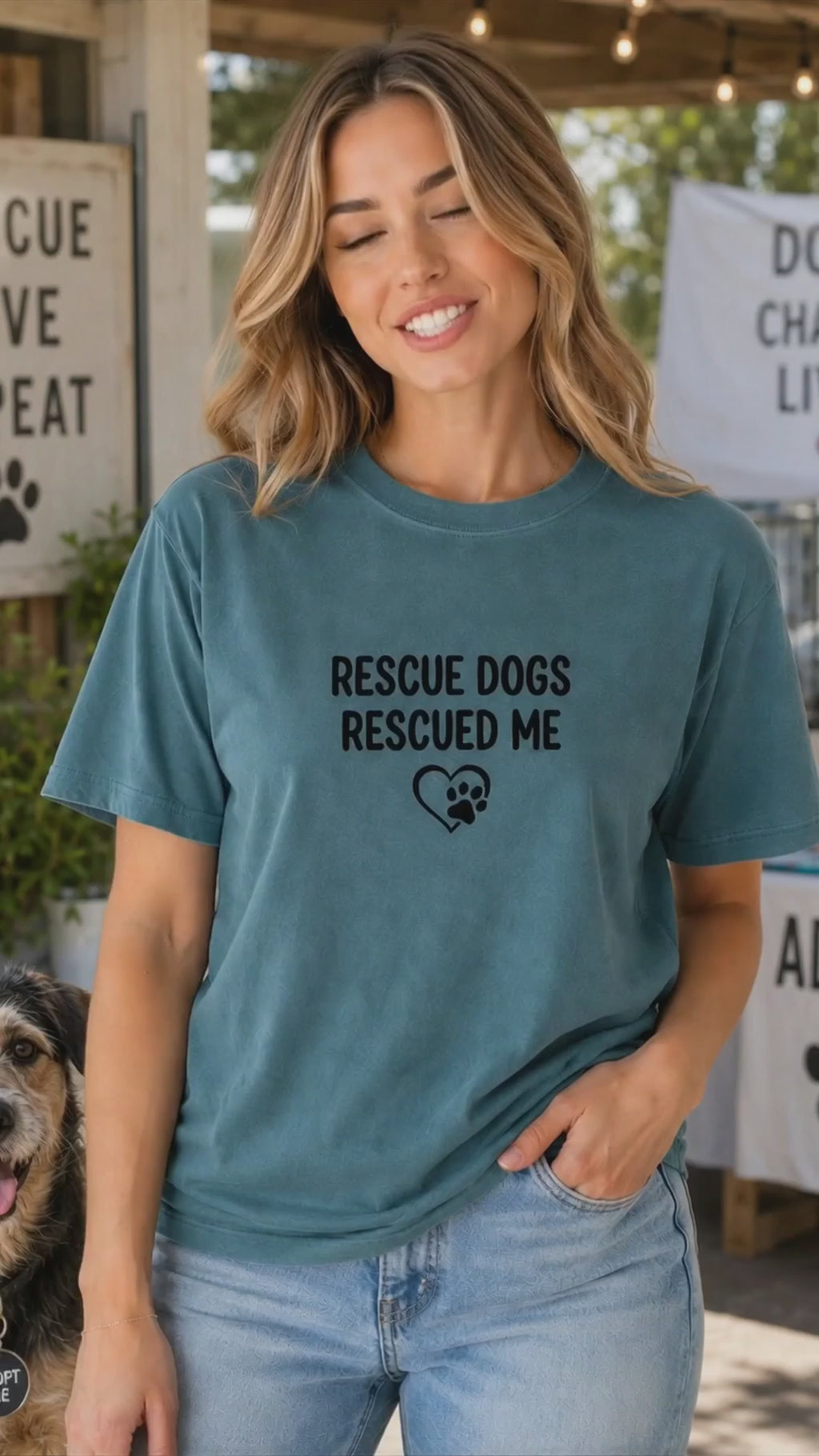 Rescue Dogs Rescued Me T-Shirt | Rescue Dog Lover Tee