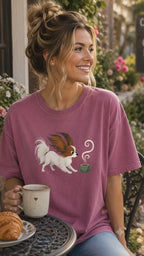 Papillon Espresso Wind T-Shirt | Papillon Dog Coffee Tee