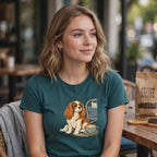Cavalier King Charles Spaniel Velvet Lap Latte T-Shirt | Cavalier Coffee Tee