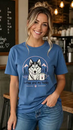 Coffee And My Husky T-Shirt | Husky Dog Lover Coffee Tee