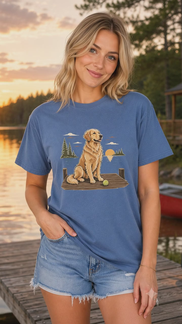 Golden Retriever, Sunny Morning T-Shirt | Golden Dog Lover Tee