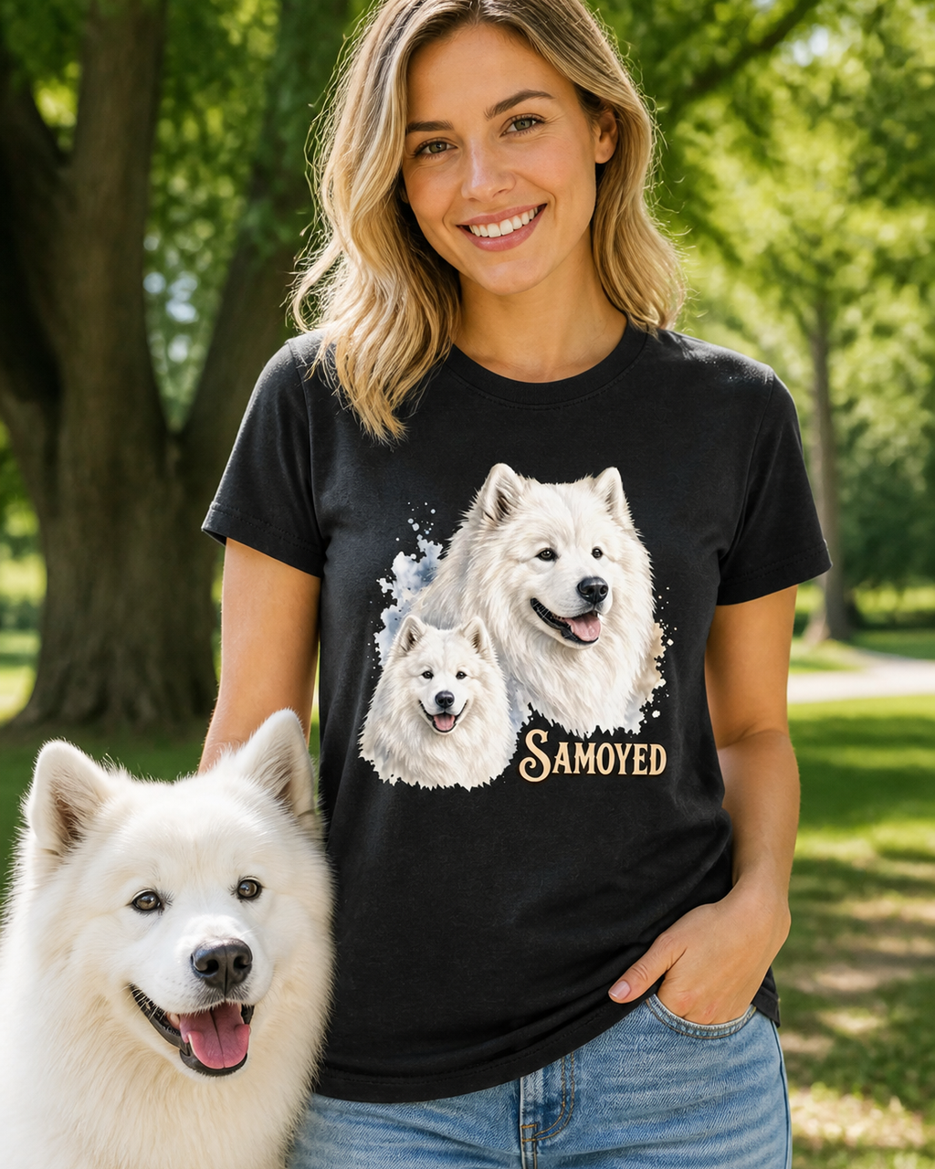 Samoyed T-Shirt | Samoyed Dog Lover Fluffy Tee