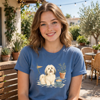 Havanese Patio Latte T-Shirt | Havanese Coffee Lover Tee
