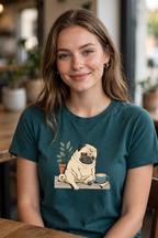Pug Sleepy Cup Roast T-Shirt | Pug Coffee Lover Tee